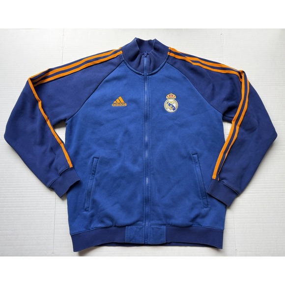 adidas Other - Adidas 2021 Real Madrid Full Zip Track Jacket Mens Large Blue Orange Soccer